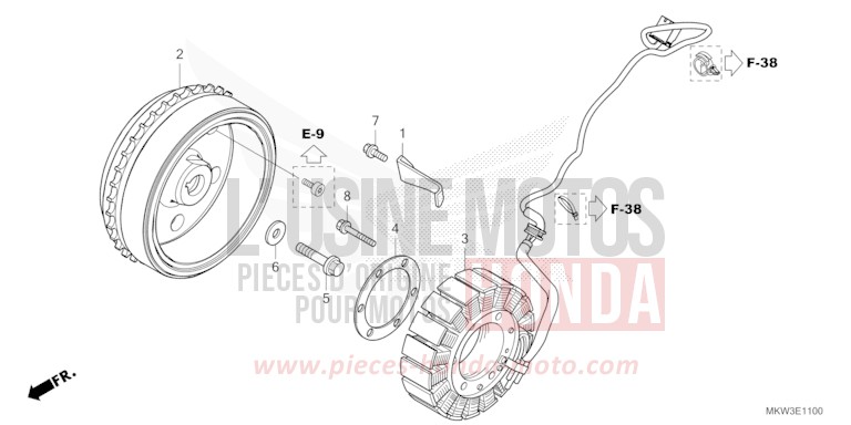 GENERATOR von NC750X "Méca" PEARL DEEP MUD GRAY (NHC47) von 2023